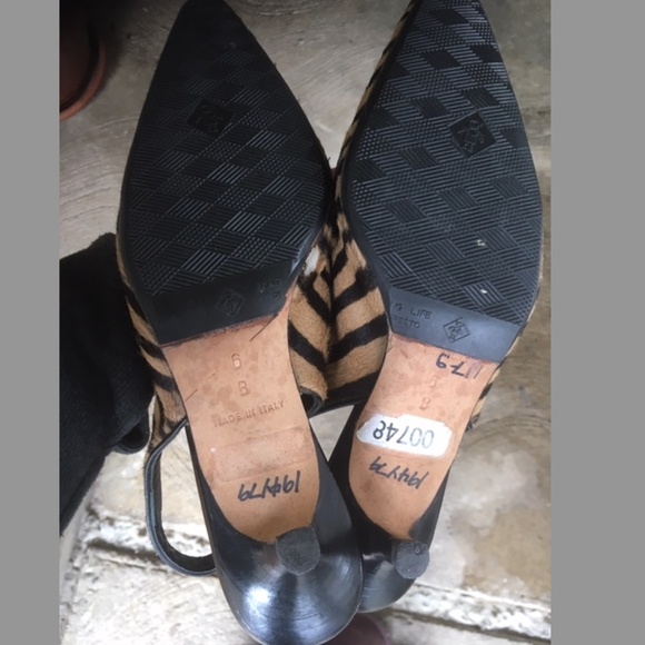 Kate Spade Zebra Calf Hair Low Heels Slingback Pumps Italy - Picture 9 of 10